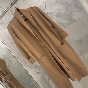 Mango Caramel Sweater Jacket/Pocket Knit Cardigan